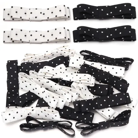 Handmade Double Layer Polka Dot Satin Bow DIY Accessories For Hair Clip Apparel Shoes Hat Decoration Polyester Ribbons