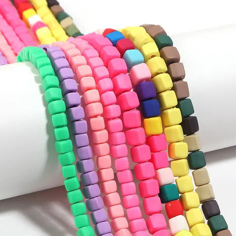 Perline Sciolte in Argilla Polimerica a Cubo Irregolare Colorato per Braccialetto Fai da Te Fatto a Mano Collana Orecchino Gioielli Che Fanno Accessori Materiale