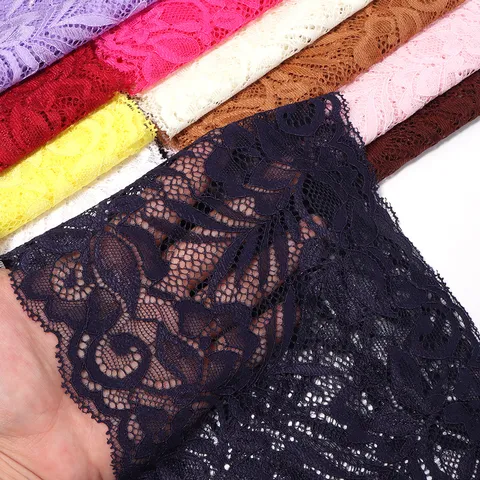 Wide Elastic Polyester Lace Trim For Garment Dress Neckline Hem Cuffs DIY Craft Hair Accessories Floral Patterned Lace