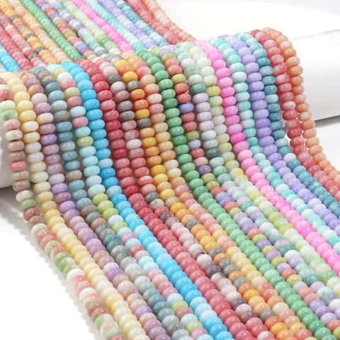 Vintage Verre Perles Rondelles Dégradé Multicolore Craquelé Abaque Perles En Vrac Pour Bricolage Bracelet Collier Fabrication De Bijoux Artisanat
