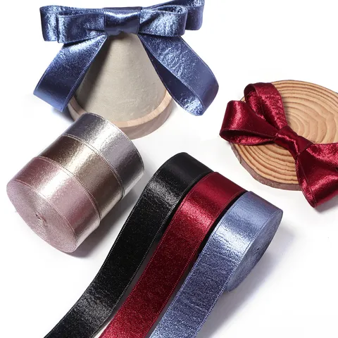 Double Sided Glitter Velvet Ribbon For Gift Wrapping Bouquet Hair Bow Making Garment Trim Clothing Border Accessories Materials