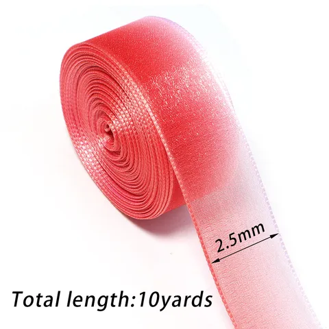 Gradient Organza Ribbon For Gift Wrapping Decoration Wedding Party Decor DIY Hair Accessories Apparel Craft Ribbon Sheer Mesh Ribbon