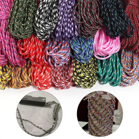 Cordón Trenzado de Poliéster Paracord para Bricolaje Hecho a Mano Artesanía Cordón de Zapato Cuerda de Sombrero Correa de Bolso Camuflaje