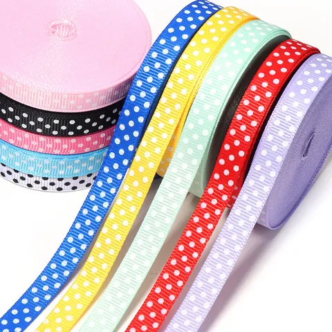 Polyester Polka Dot Grosgrain Ribbon For DIY Hair Bows Gift Wrapping Cake Decoration Festival Party Decorative Ribbons