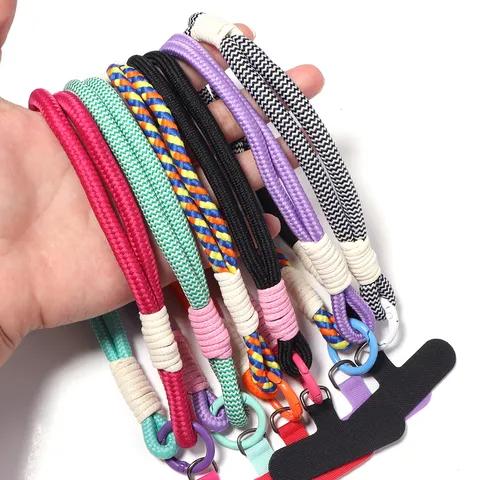 Dopamin Kontrastfarbe Polyester Geflochtene Handschlaufe Telefon Lanyard Kamera Schlüsselanhänger Anti-Verlust Handgelenk Gurt