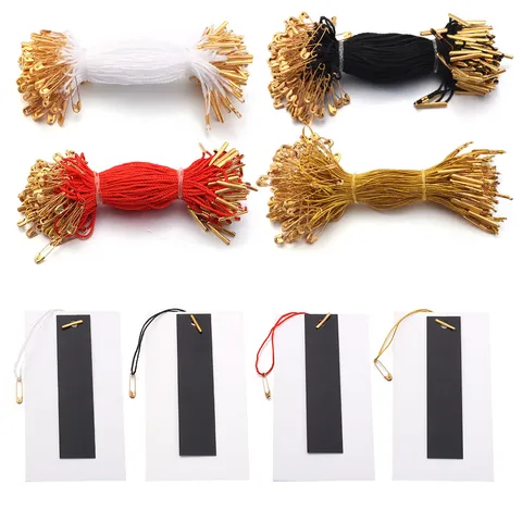 Cotton Clothing Tag Fastener Rope With Safety Pin Hanging String For Apparel Shoes Toys Furniture Ornament Decorative Accessory