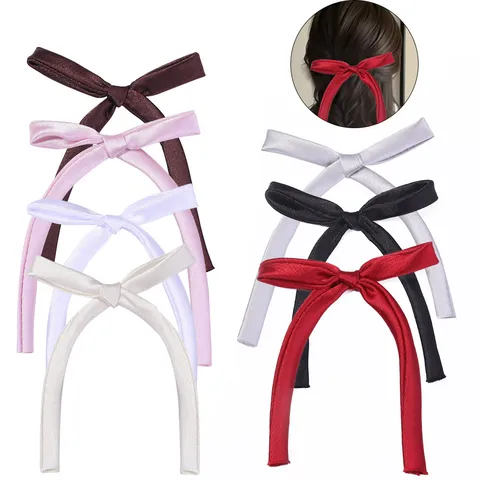 Handmade Satin Ribbon Bowknot DIY Apparel Accessories For Hair Clip Gift Wrapping Ballet Style Sweet Streamer Bow Trim