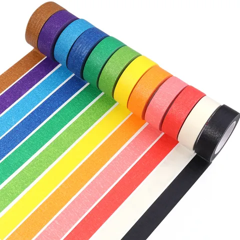 Juego de Cinta de Carrocero Multicolor Alta Adhesión Cinta de Papel Decorativa Washi Tape Para Dibujo Artístico Artesanía DIY Envoltura de Flores
