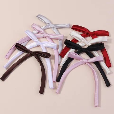 Handmade Satin Ribbon Bowknot DIY Apparel Accessories For Hair Clip Gift Wrapping Ballet Style Sweet Streamer Bow Trim