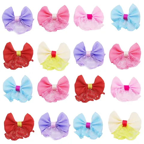 Lace Grosgrain Ribbon Bowknot DIY Accessories For Kids Hair Clips Pet Clothing Socks Handcrafted Ribbon Bows Decorative Craft Supplies