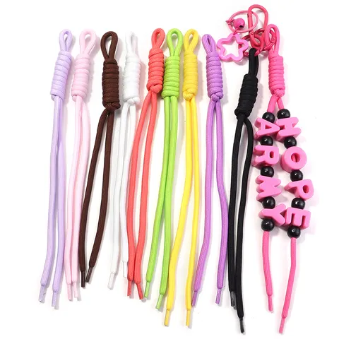 Handmade Braided Nylon Rope Keychain Pendant For DIY Jewelry Making Doll Hanging Ornament Woven Cord Strap Accessories