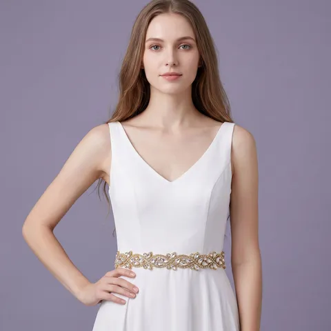 Luxury Rhinestone Wedding Belt For Women Exquisite Bridal Sash Alloy Artificial Pearl Floral Waistband For Banquet Prom Party Dress Accessory