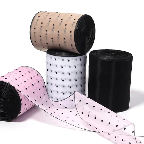 Polka Dot Mesh Tule Lint Duidelijke Rand Kant Voor Strik DIY Haaraccessoires Kleding Ambachtelijke Cadeauverpakking Inpakken Rand Lint