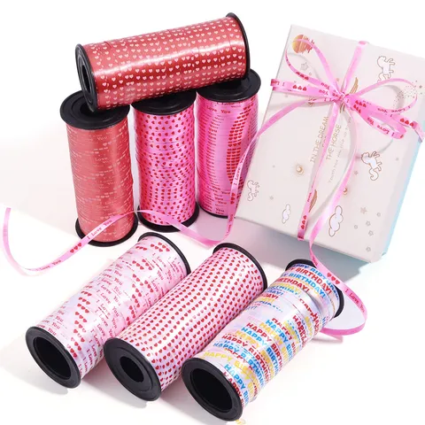 Heart Printed Satin Ribbon Gift Wrapping Ribbon For Valentine's Day Birthday Party Wedding Decor Love Letters Printed Ribbon