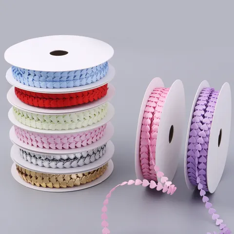 Polyester Heart Shaped Trim Ribbon For Gift Box Wrapping DIY Craft Wedding Party Festival Decoration Accessories Heart Chain Ribbon