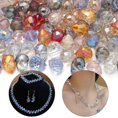 Faceted Strawberry Crystal Beads Colorful Glass Beads For DIY Jewelry Making Necklaces Bracelets Earrings Beads Accessories