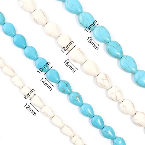 Turquoise Flat Melon Seed Beads Natural Texture Waterdrop Loose Beads For DIY Bracelet Necklace Ethnic Jewelry Accessories