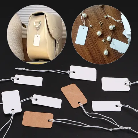 Blank Handwritten Price Tags With Elastic String For Jewelry Clothing Accessories DIY Heart Star Glass Beads For Crafting