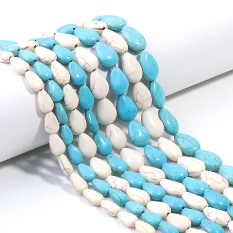 Turquoise Flat Melon Seed Beads Natural Texture Waterdrop Loose Beads For DIY Bracelet Necklace Ethnic Jewelry Accessories