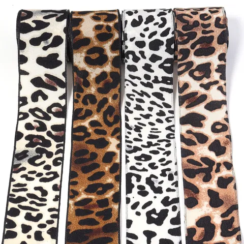 Leopard Print Satin Ribbon For DIY Garment Accessories Gift Wrapping Boxes Hair Decoration Shoes Bags Satin Ribbons