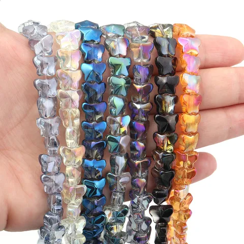 Galvanisierte Glasperlen Schmetterling Wassertropfen Rosenform DIY Schmuckherstellung Zubehör Für Armband Halskette Ohrringe Handwerk
