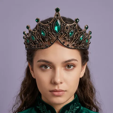 Vintage Baroque Alloy Rhinestone Tiara Crown Distressed Metal Tiaras Hair Accessories For Halloween Wedding Pageant Party Women