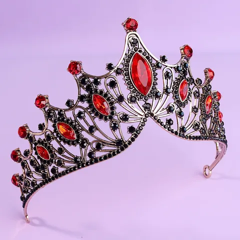 Vintage Baroque Alloy Rhinestone Tiara Crown Distressed Metal Tiaras Hair Accessories For Halloween Wedding Pageant Party Women