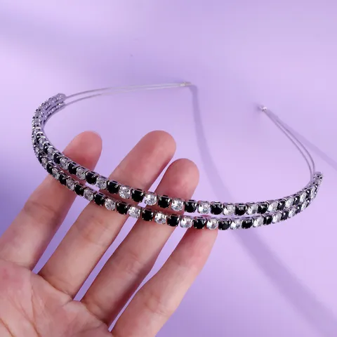 French Retro Luxury Rhinestone Headband For Women Bridal Wedding Banquet Party Floral Metal Hair Hoop Holiday Hair Accessories