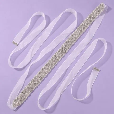 Elegant Rhinestone Wedding Belt Luxurious Bridal Gown Sash Handwoven Crystal Waist Chain For Gown Dress Evening Party Accessories Women