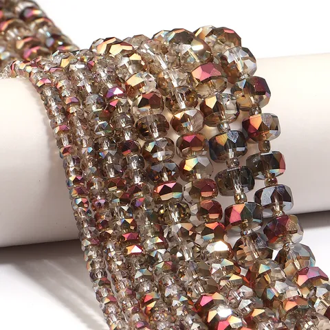 Rondelle Facettierte Kristallglasperlen AB-Beschichtete Zwischenperlen Für Heimwerker Schmuckherstellung Armbänder Halsketten Kleidung