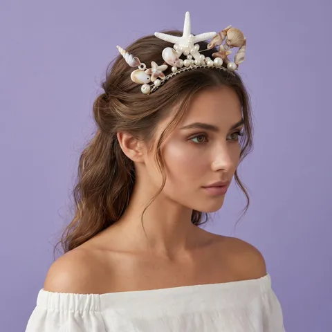 Peigne à Cheveux Décoratif Fait Main Étoile de Mer Coquillage Perle Épingle à Cheveux Mariage Vacances Plage Accessoires Cheveux Femmes