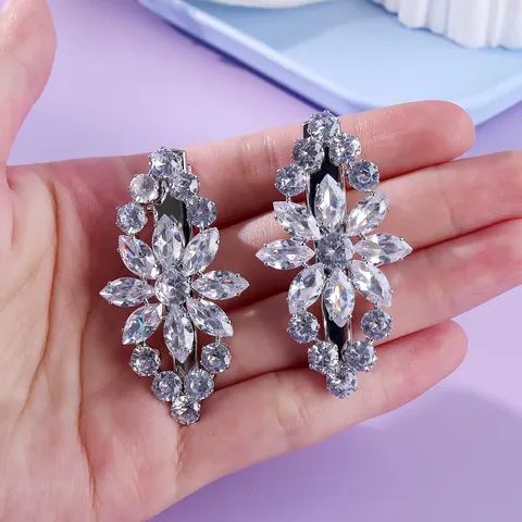 Pinza para el Pelo de Circonia de Lujo Ligero para Mujer Delicadas Horquillas de Enredadera Ola Floral Elegantes Accesorios para Cumpleaños