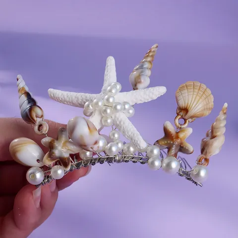 Peigne à Cheveux Décoratif Fait Main Étoile de Mer Coquillage Perle Épingle à Cheveux Mariage Vacances Plage Accessoires Cheveux Femmes