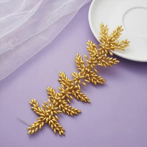 Rhinestone Flower Leaf Hair Band Handmade Crystal Beaded Headpiece Vintage Luxury Wedding Bridal Hair Accessories For Women