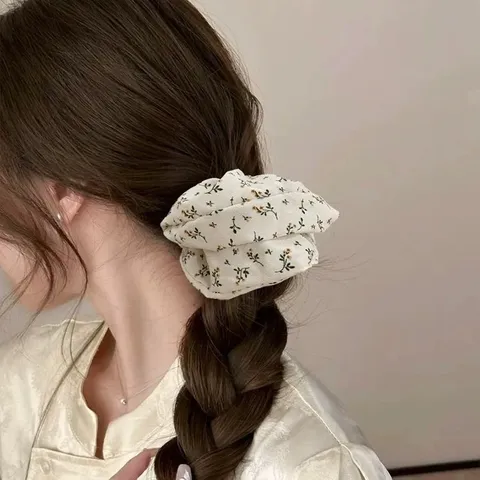 Moda Floral Print Fabric Scrunchies For Women Daily Hair Ties Elegant Elastic Hair Accessories Ponytail Holder Hair Ropes