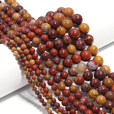 Natural Zhan'guo Red Agate Beads Polished Round Stone Loose Beads For DIY Jewelry Making Necklaces Bracelets Strands