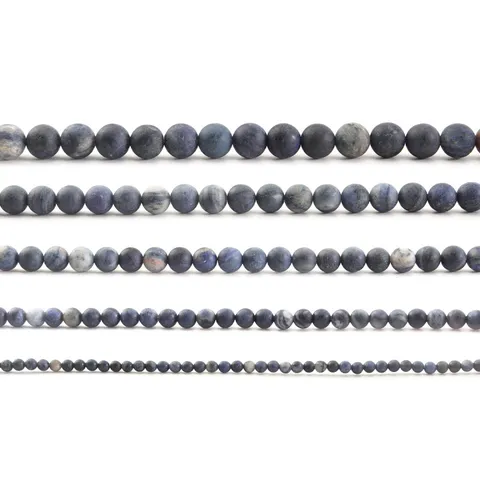 Natural Stone Loose Beads Matte Blue Sodolite Round Spacer Beads Jewelry Making Findings Materials For DIY Crafting