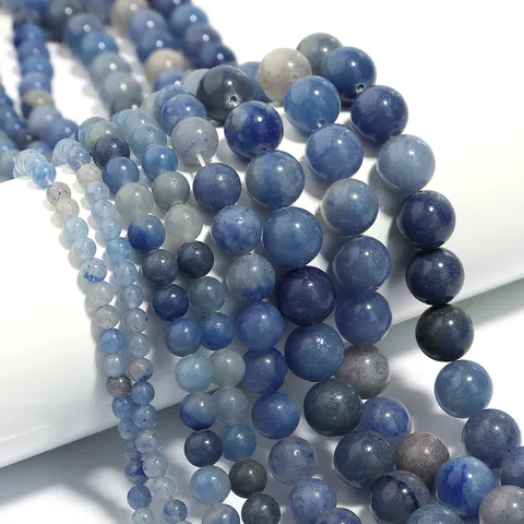 Natural Blue Aventurine Stone Beads For DIY Jewelry Making Matte Round Loose Beads Handcrafted Bracelet Necklace Accessories