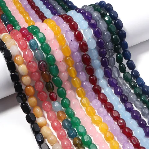 Natural Stone Beads Oval Irregular Loose Beads Multi-Color Colorful Stone For DIY Necklace Bracelet Handmade Jewelry Making