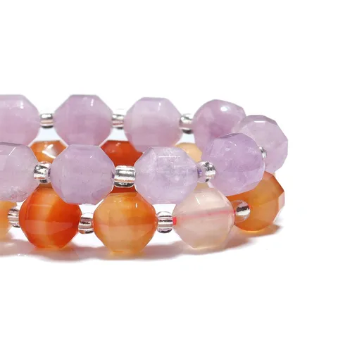 Perle in Pietra Naturale Sfaccettata Perle Distanziatrici in Pietra Preziosa Sciolta per Creazione Gioielli Fai-da-te Accessori per Collane e Bracciali