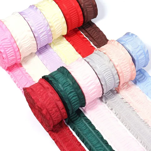 Polyester Rüschenband Doppelt Gefaltetes Kantenband Plissierte Spitze Für Geschenkstrauß Box Verpackung Stirnband Kleidung Basteln Dekoration Zubehör