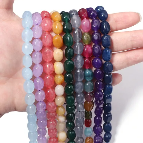 Natural Stone Beads Oval Irregular Loose Beads Multi-Color Colorful Stone For DIY Necklace Bracelet Handmade Jewelry Making