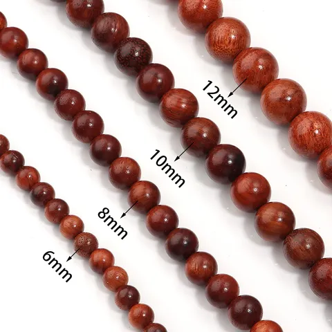 Lose Perlen aus Birnenholz aus Myanmar Natürliche Holzmaserung Runde Distanzperlen für DIY Schmuckherstellung Armband Halskette