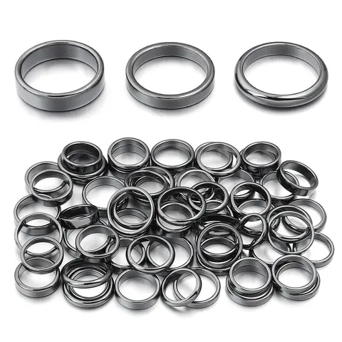 Hematite Non-Magnetic Ring Band Round Arch Hematite Stone Ring For Women Men DIY Jewelry Making Supplies Accessories Stone Pendant Ring