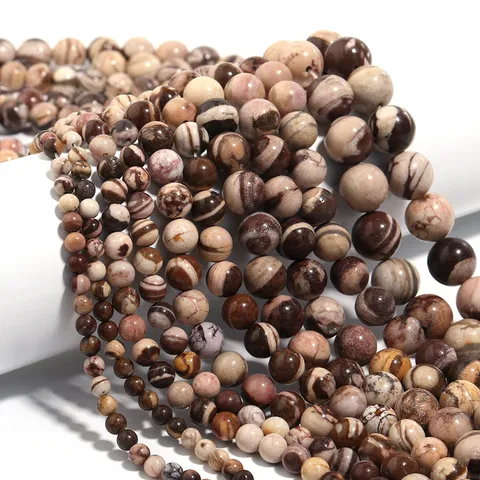 Natuurlijke Australische Zebra Steen Kralen Rond Gepolijst Gestreepte Losse Edelsteenstreng Voor DIY Armband Ketting Sieraden Maken