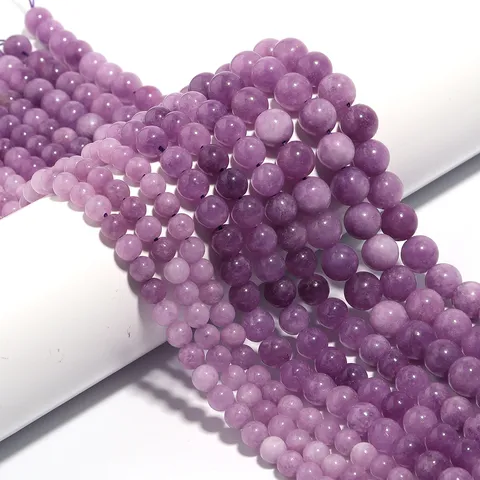 Natural Purple Phosphosiderite Round Loose Beads Polished Smooth Gemstone Spacer Beads For DIY Jewelry Making Bracelet Necklace Accessories