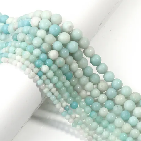 Naturstein Amazonit Chalcedon Runde Perlen Für DIY Armband Halskette Herstellung Mattierte Lose Steinperlen Schmuckzubehör