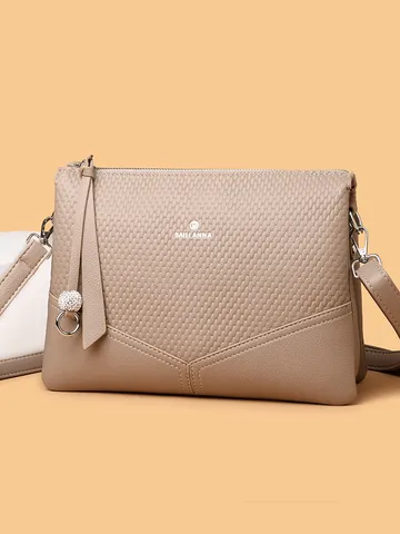 Women's Casual PU Leather Shoulder Bag Large Capacity Tote Bag Chic Satchel Bag Daily Handbag