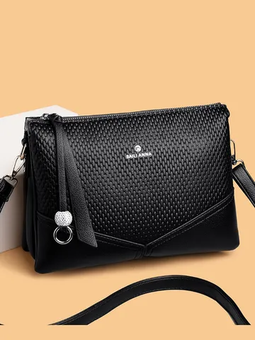Women's Casual PU Leather Shoulder Bag Large Capacity Tote Bag Chic Satchel Bag Daily Handbag