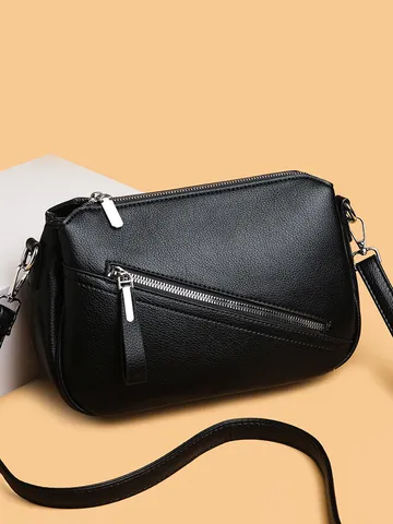 Women PU Leather Crossbody Bag Fashion Litchi Grain Shoulder Bag Casual Commuter Small Square Bag Daily Handbag